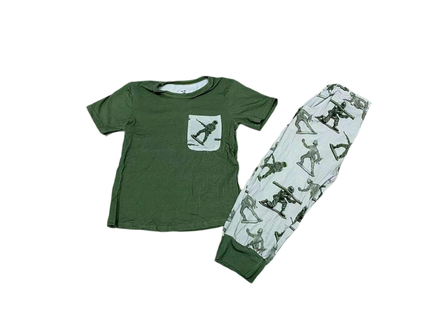 Little Green Heroes Pocket Tee Set