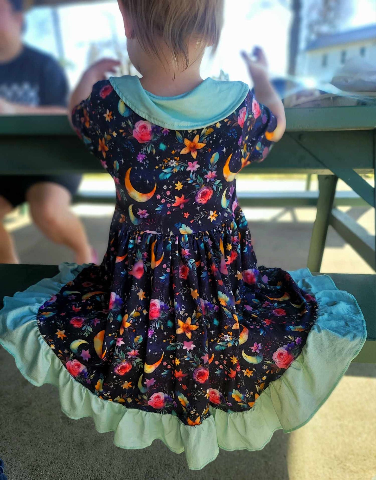Lunar Blooms Peter Pan Twirl Dress