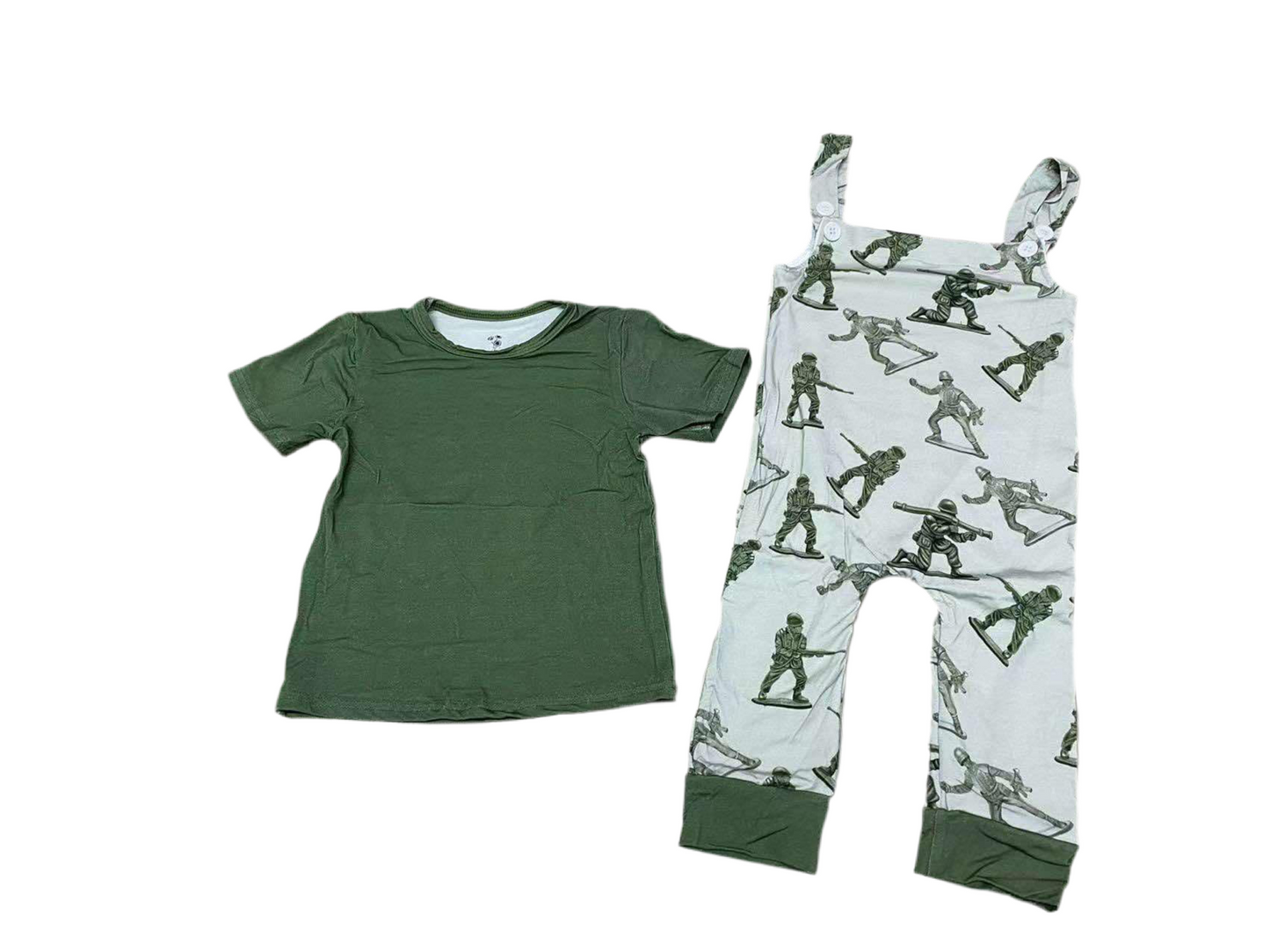 Little Green Heroes Overall Set