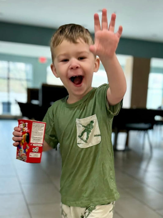 Little Green Heroes Pocket Tee