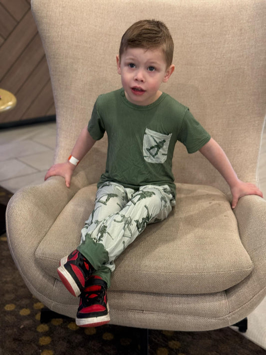 Little Green Heroes Pocket Tee Set