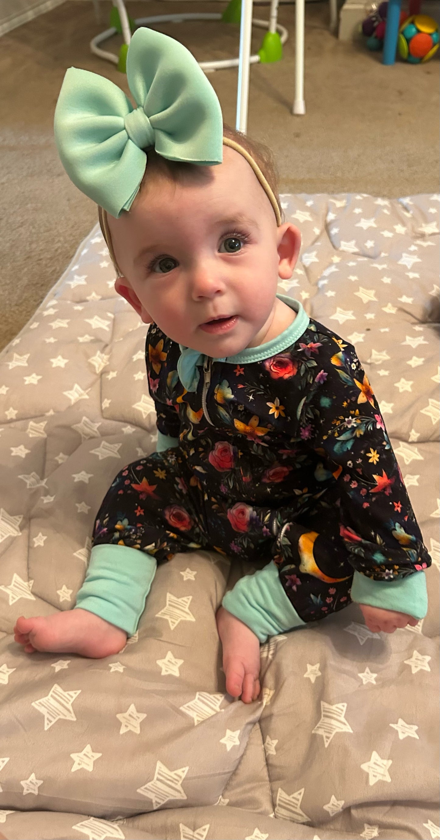 Lunar Blooms Zip-Up Rompers